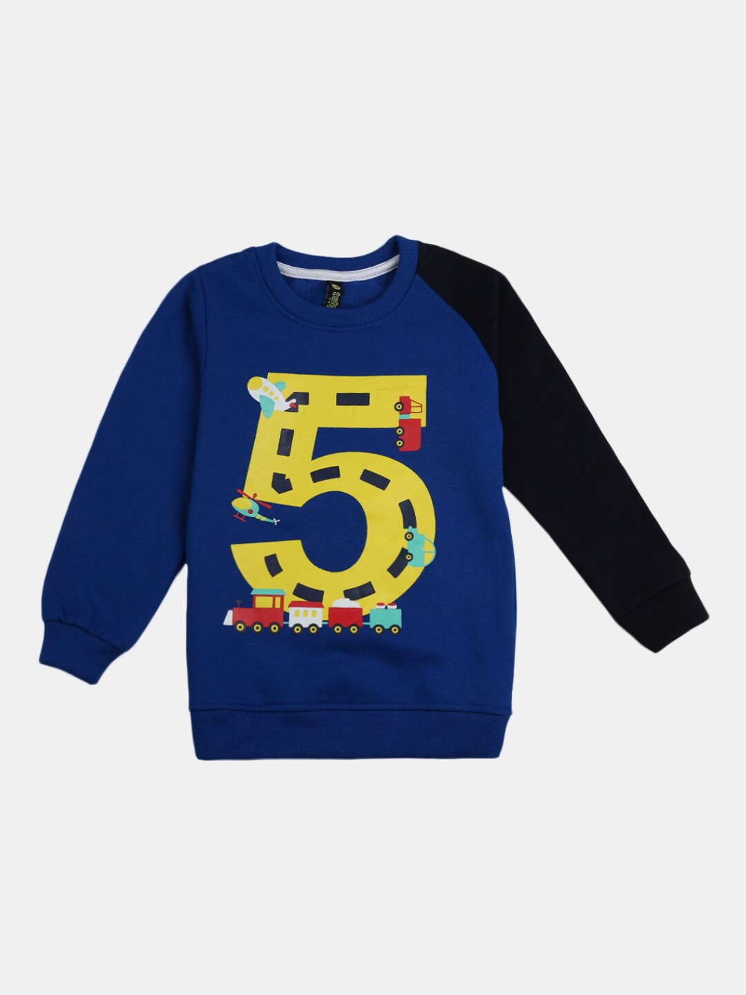 

V-Mart Boys Blue Printed Applique T-shirt