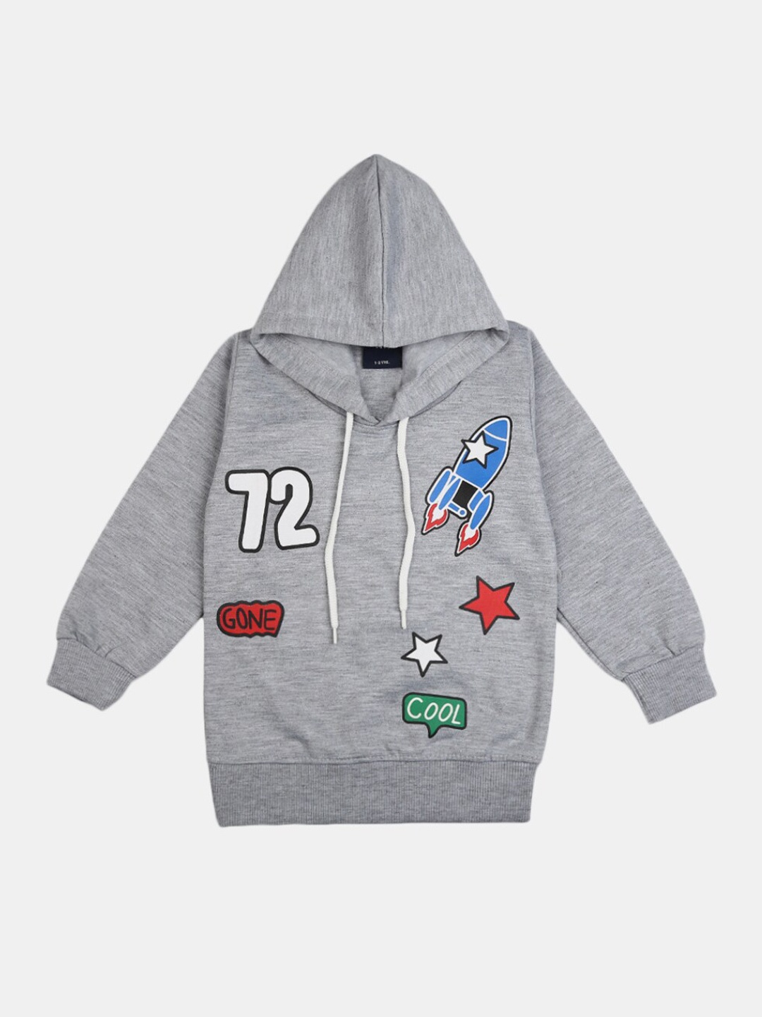 

V-Mart Boys Grey Typography Applique T-shirt