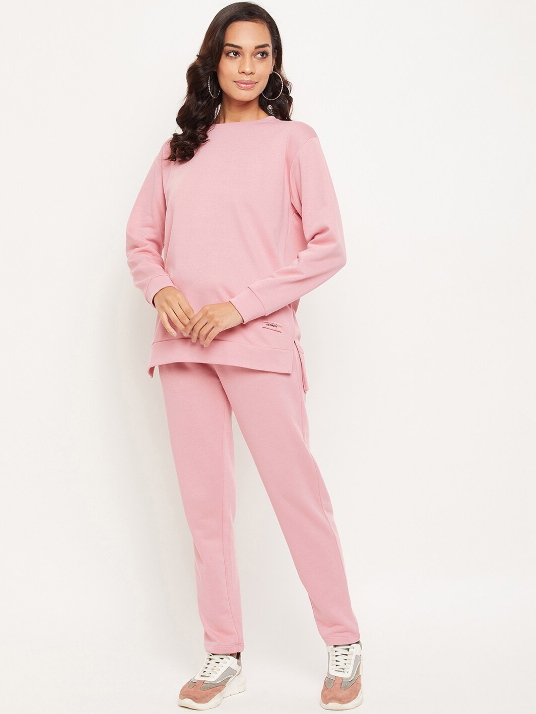 

EDRIO Women Pink Solid Cotton Tracksuits