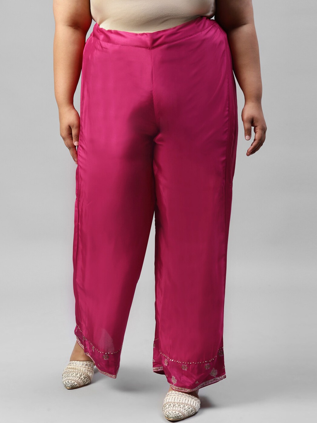 W Women Plus Size Pink Trousers