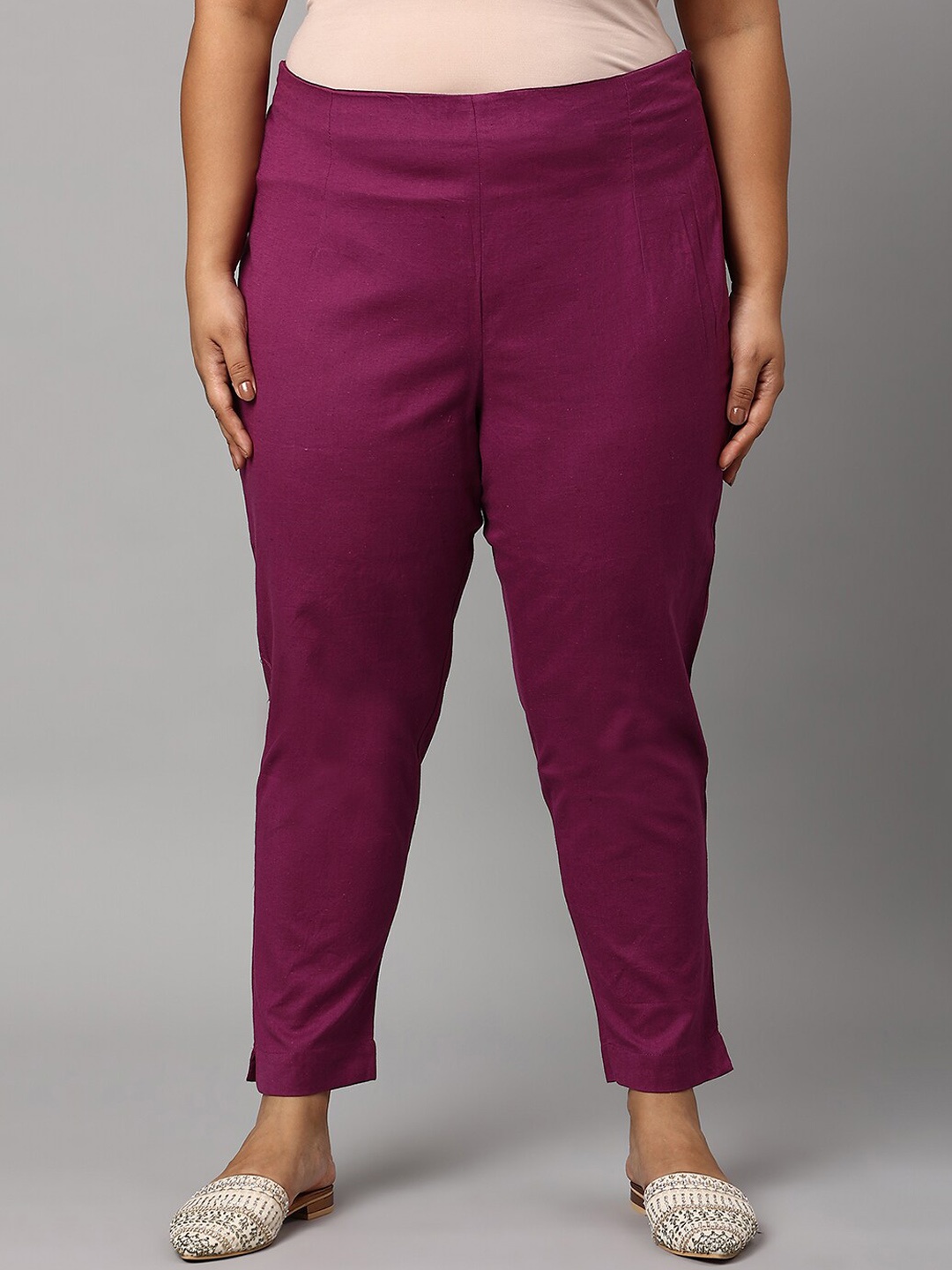 

W Women Purple Slim Fit Trousers