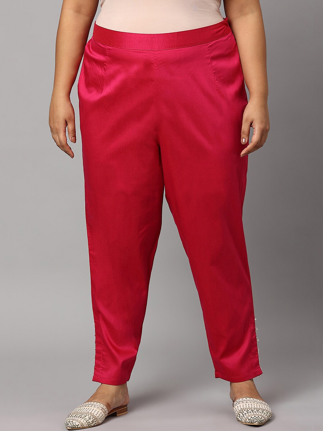 

W Women Pink Slim Fit Trousers