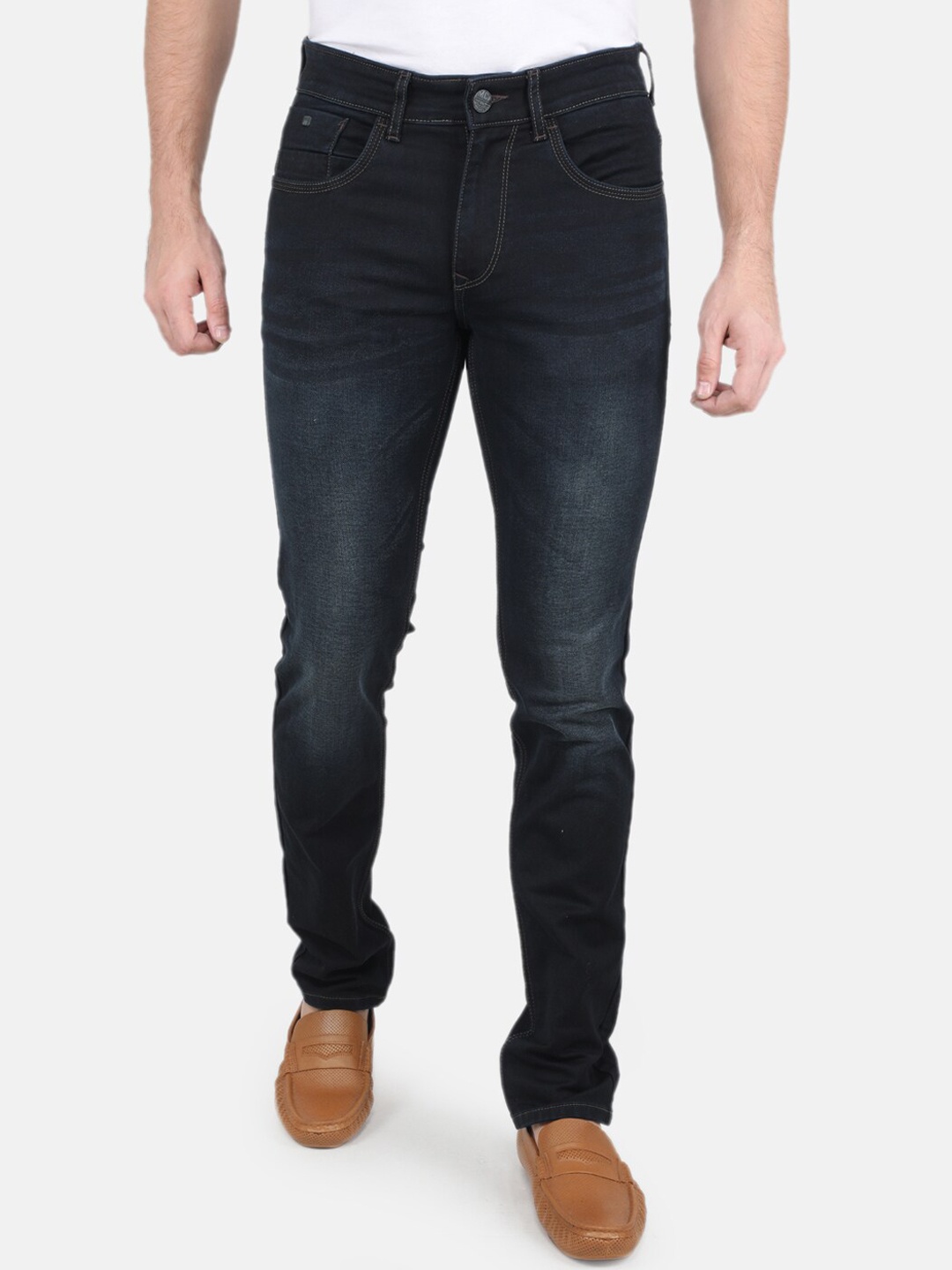 

Monte Carlo Men Green Narrow Mildly Distressed Light Fade Jeans