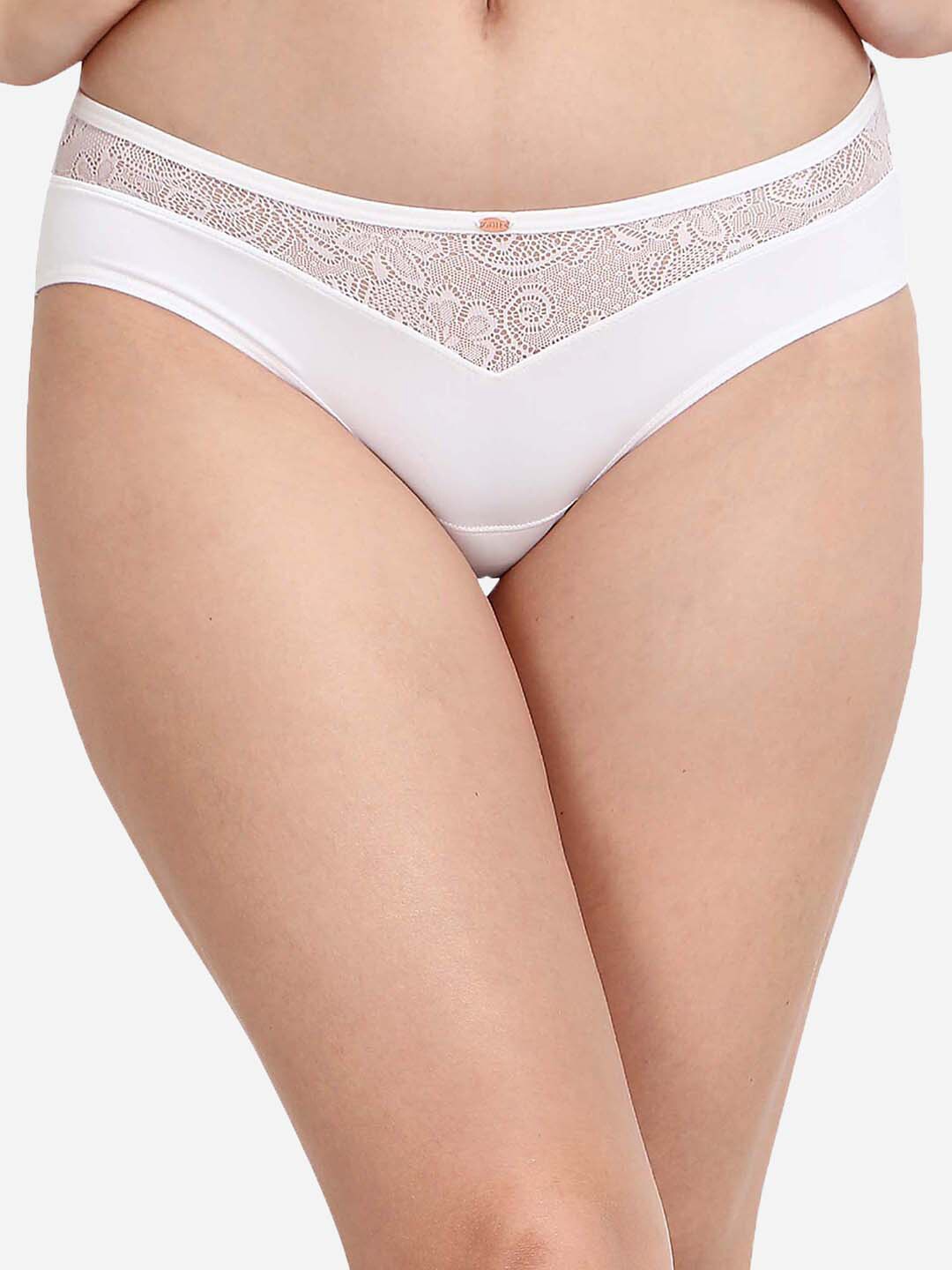 

SOIE Women Mid Rise Medium Coverage Lacy Briefs, White