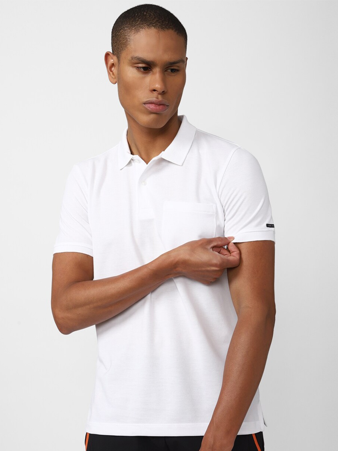 

Van Heusen Flex Men White Polo Collar Sports T-shirt