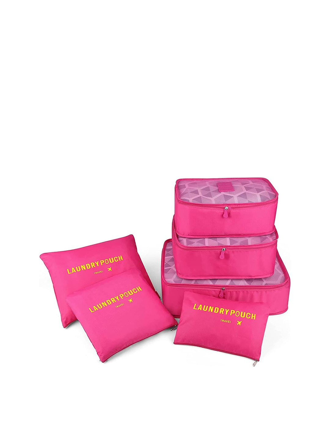 

HOUSE OF QUIRK Set Of 6 Pink Solid Multi-Utility Organisers