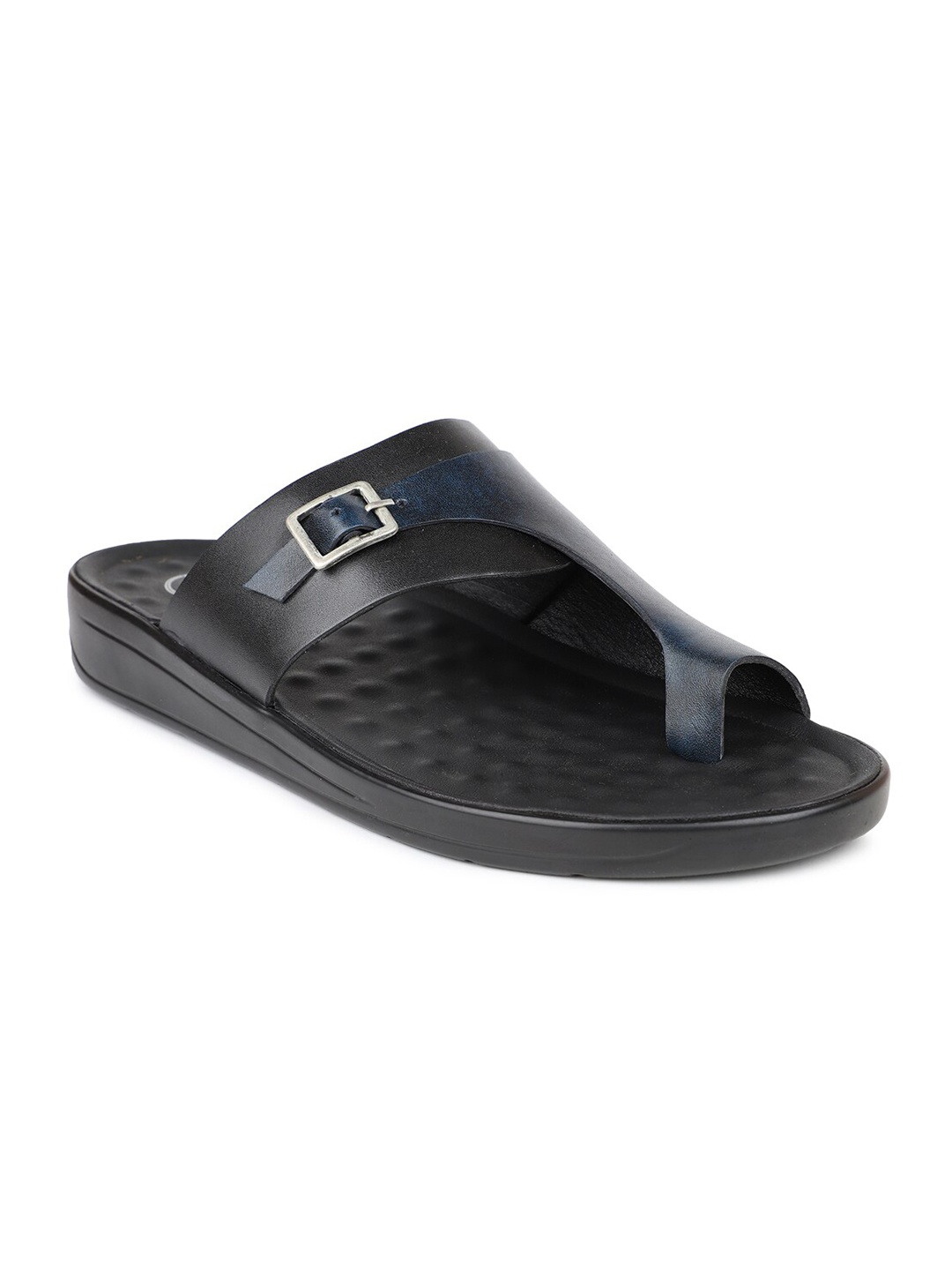 

PRIVO by Inc.5 Men Blue Leather Comfort Sandals