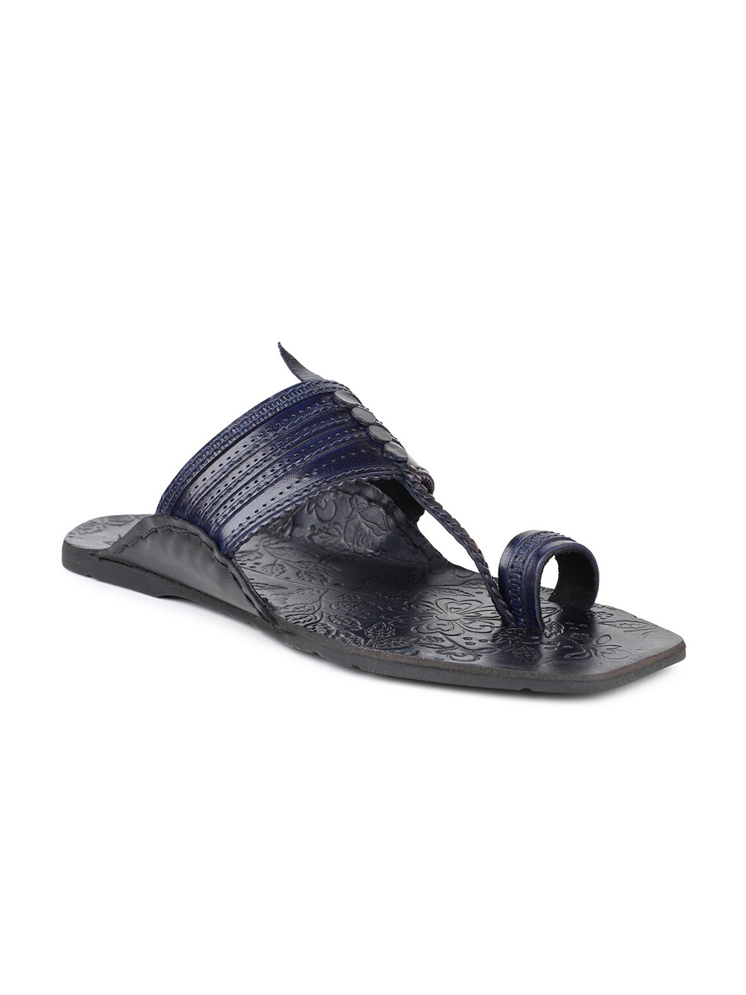 

PRIVO by Inc.5 Men Blue Ethnic Leather Comfort Sandal