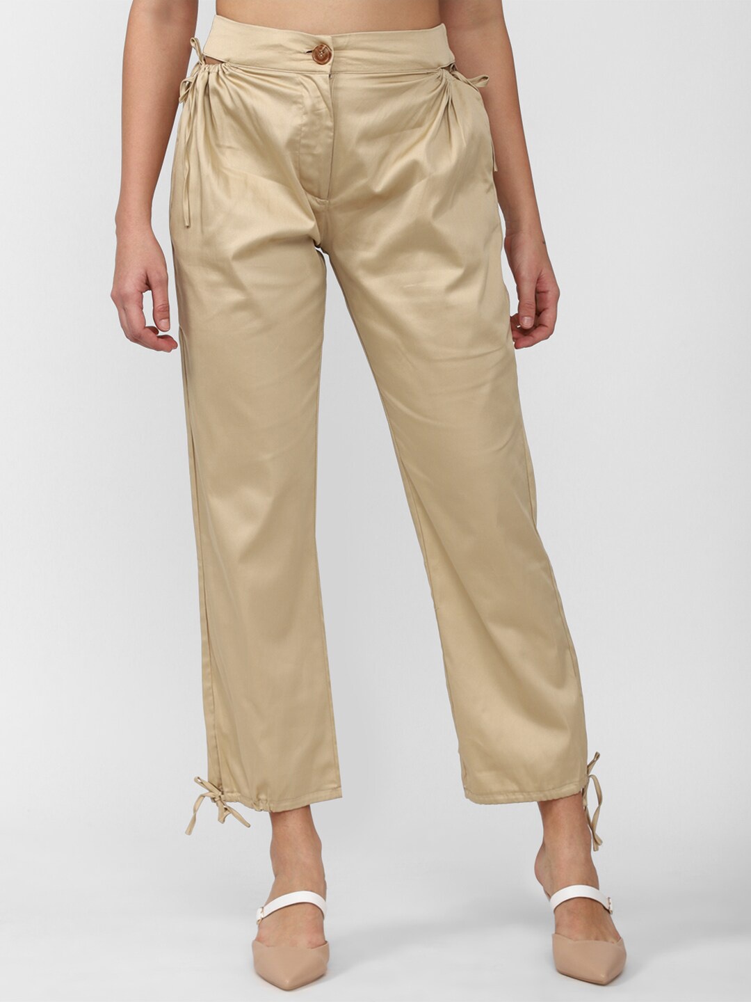 

FOREVER 21 Women Khaki Jogger Trousers