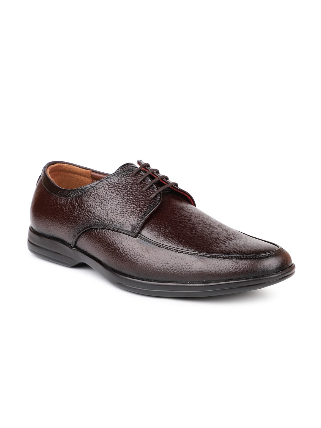 

PRIVO by Inc.5 Men Brown Solid Leather Derby Formal Shoes