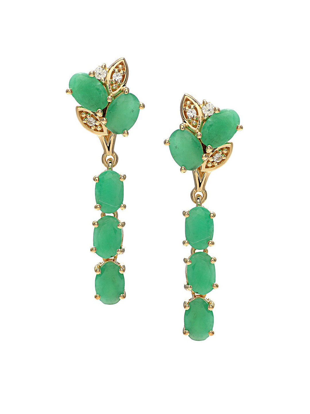 

LA SOULA Green 925 Silver Classic Drop Earrings