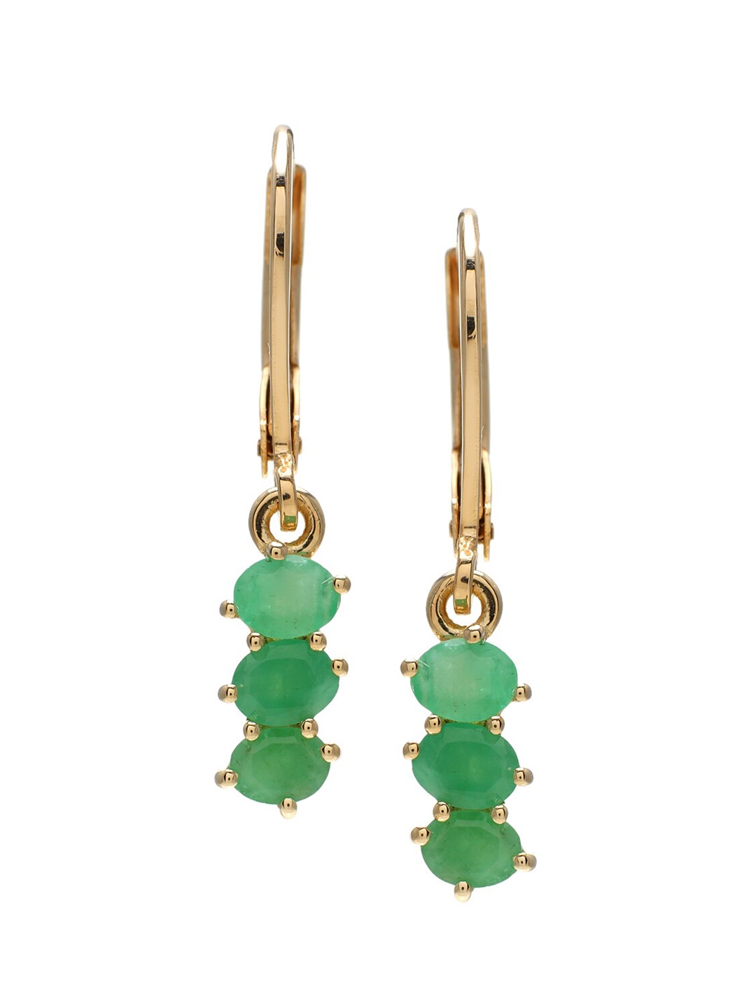 

LA SOULA Green Gold-Plated Classic Drop Earrings