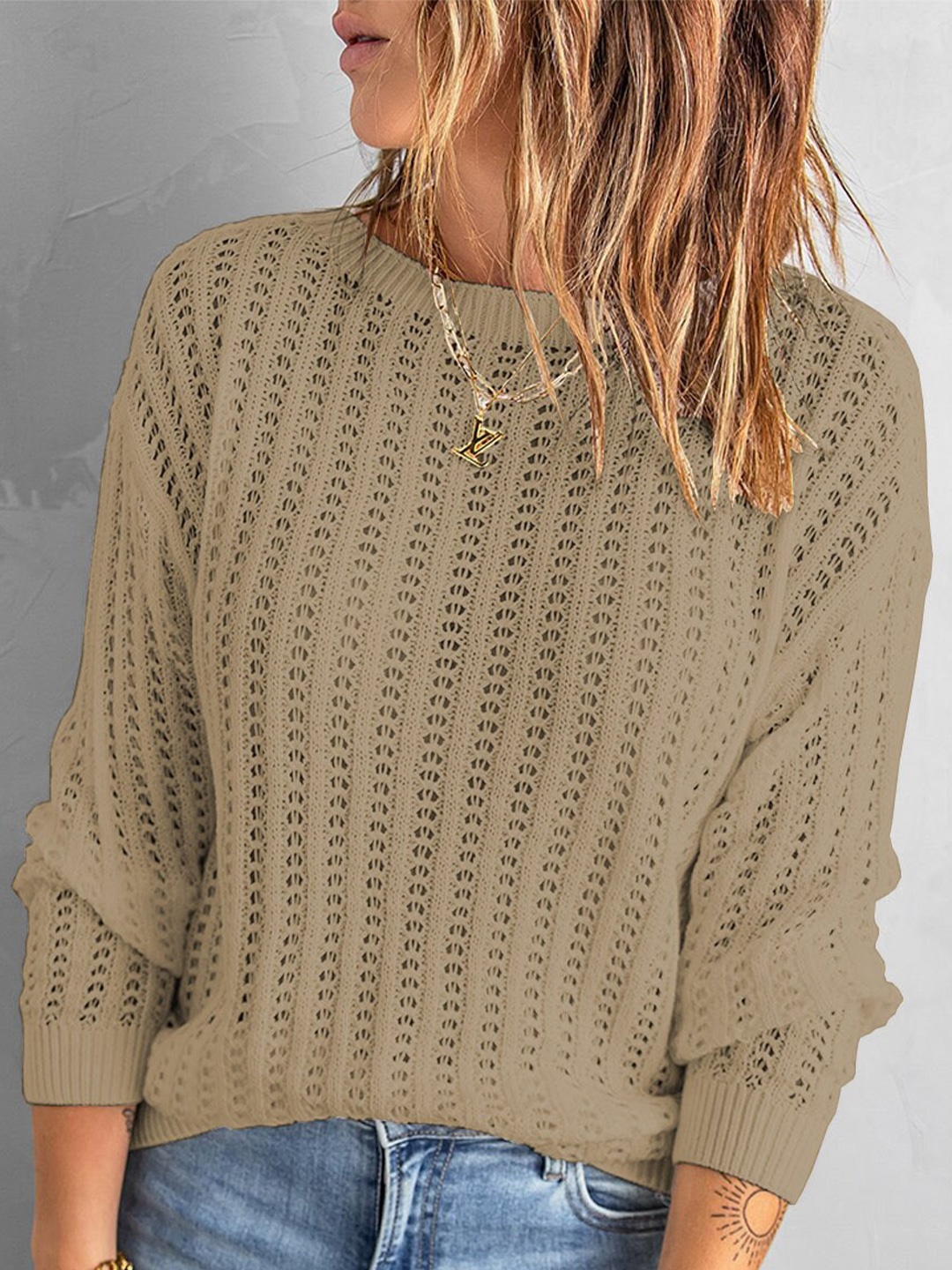 

BoStreet Women Beige Pullover