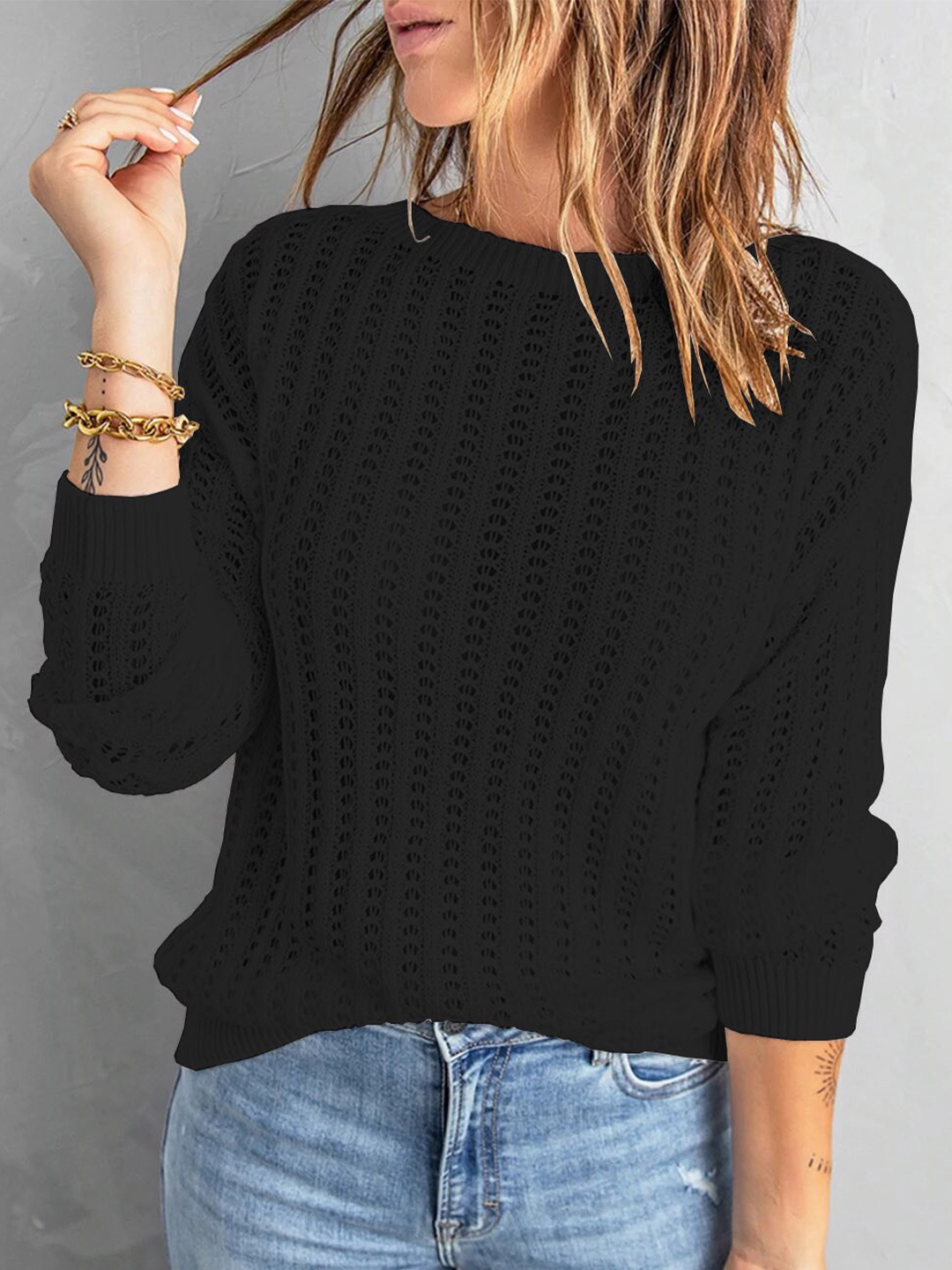 

BoStreet Women Black Pullover