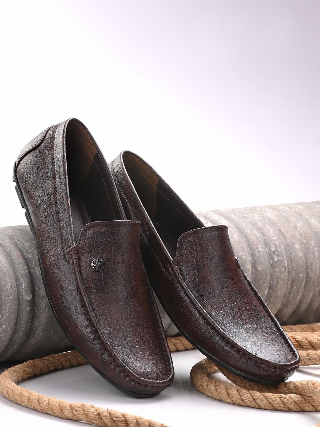 

UNDERROUTE Men's Dark Brown PU Stylish Casual Loafers