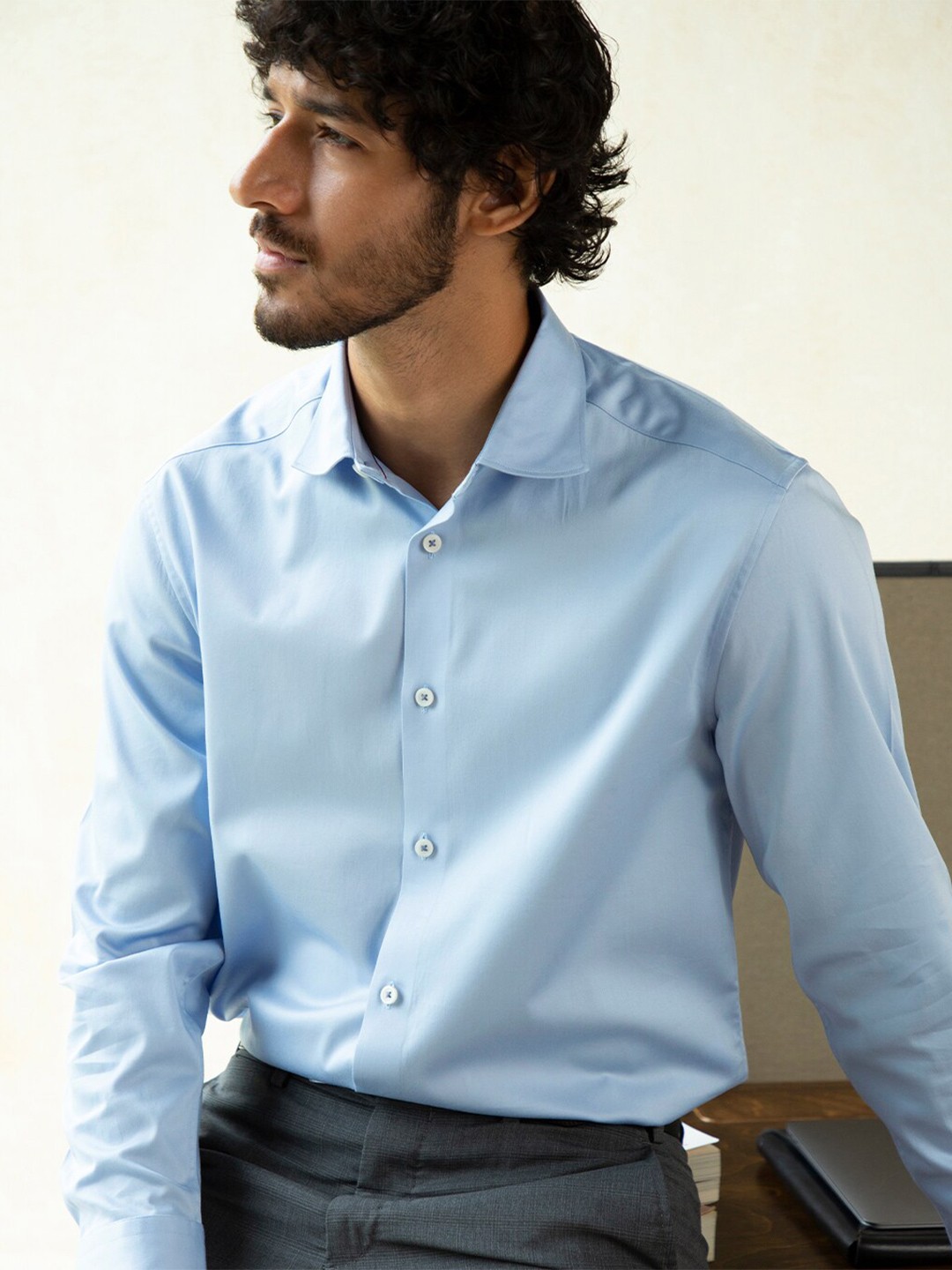 

Andamen Men Blue Classic Casual Shirt