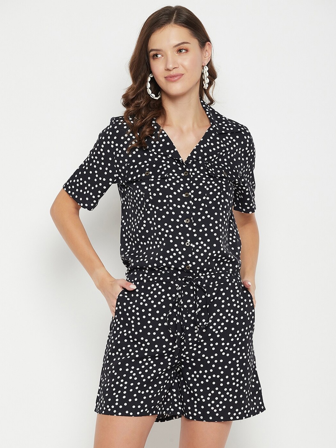 

Color Cocktail Black & White Printed Jumpsuit