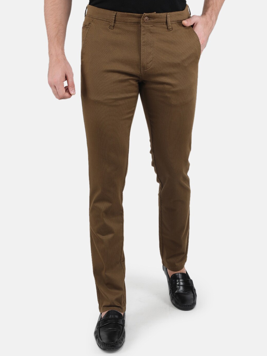 

Monte Carlo Men Brown aw22 Smart Slim Fit Chinos Trousers