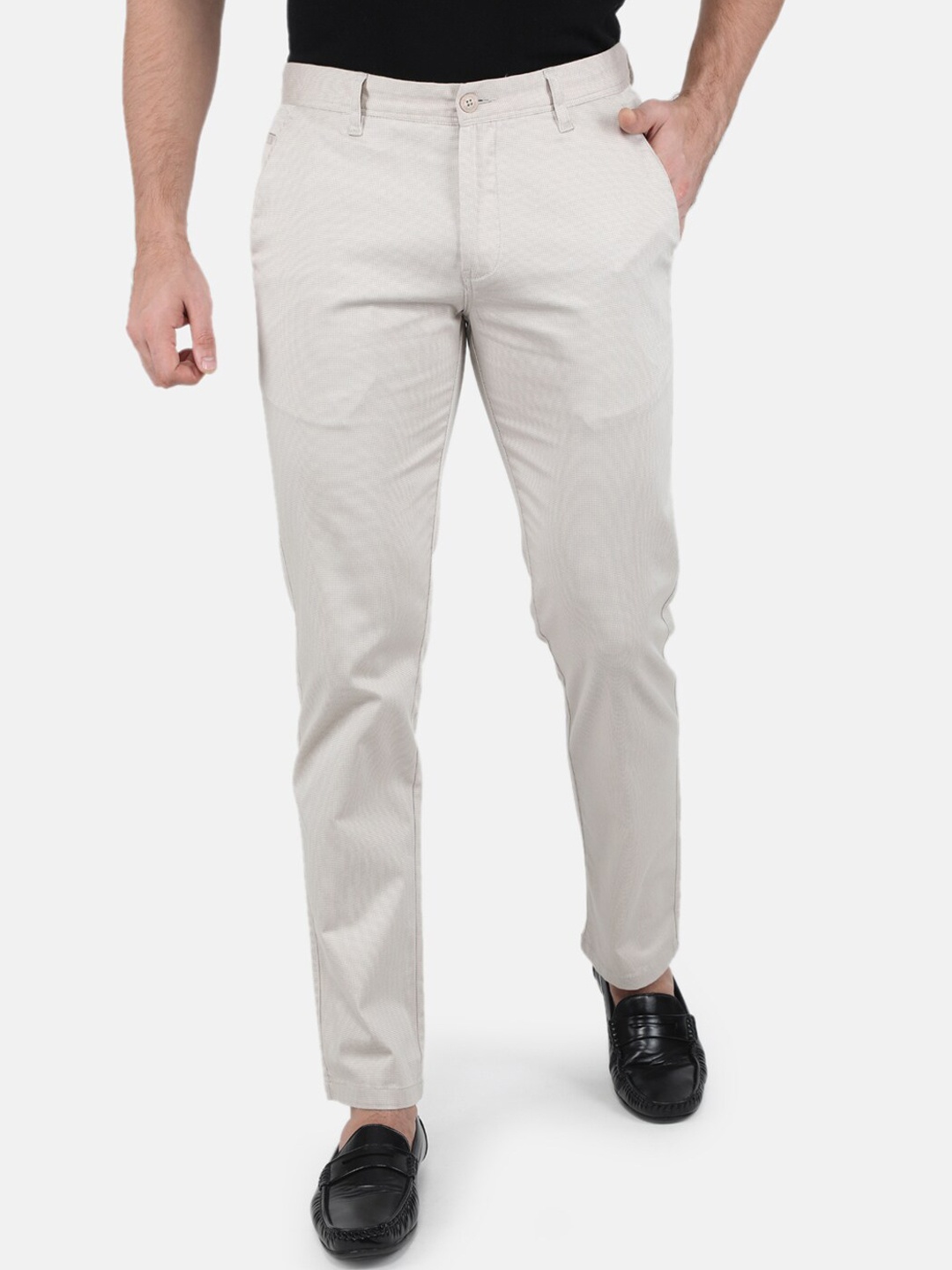 

Monte Carlo Men Beige Smart Slim Fit Trousers