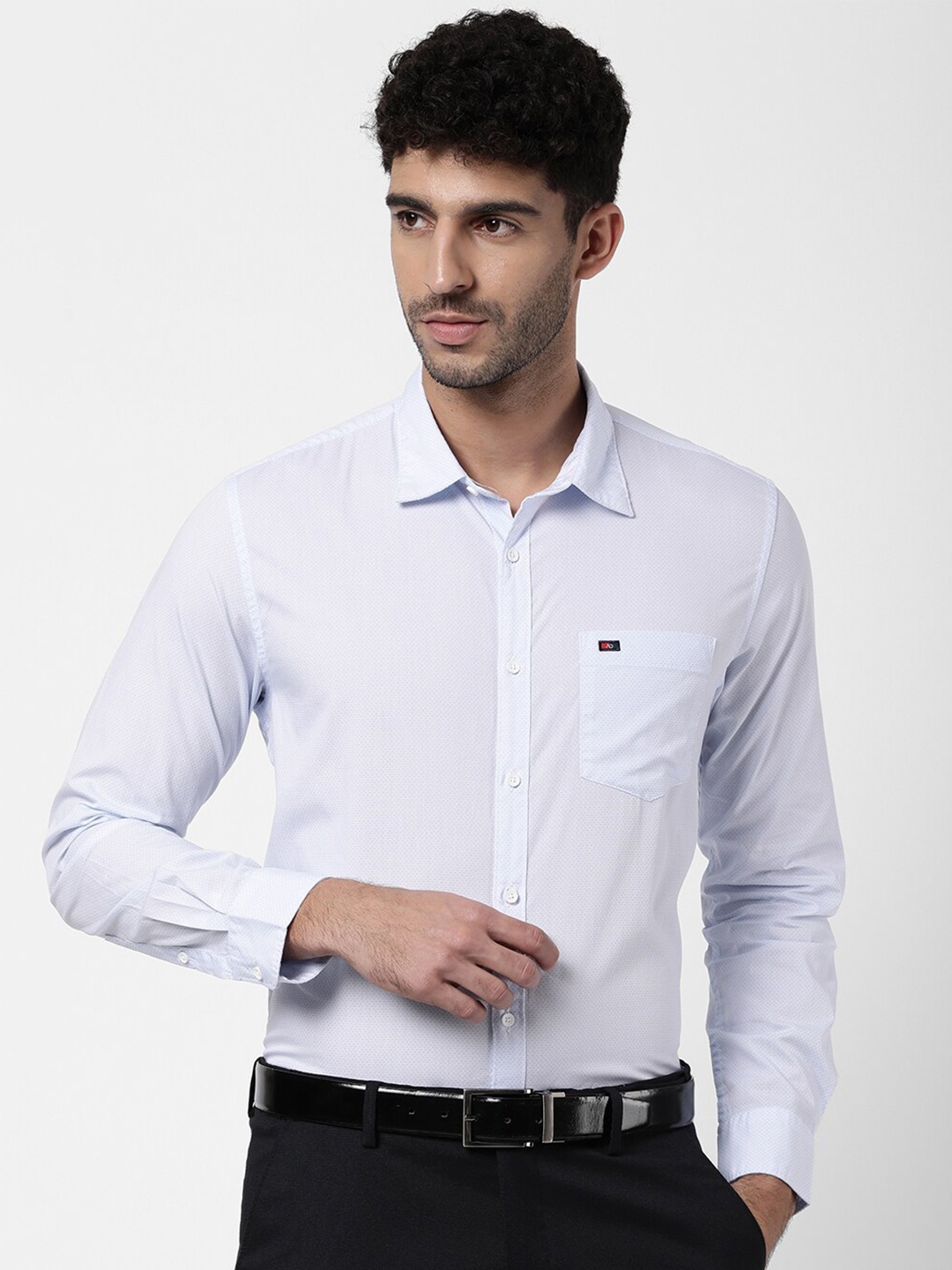 

AD By Arvind Men Blue Slim Fit Pure Cotton Formal Shirt