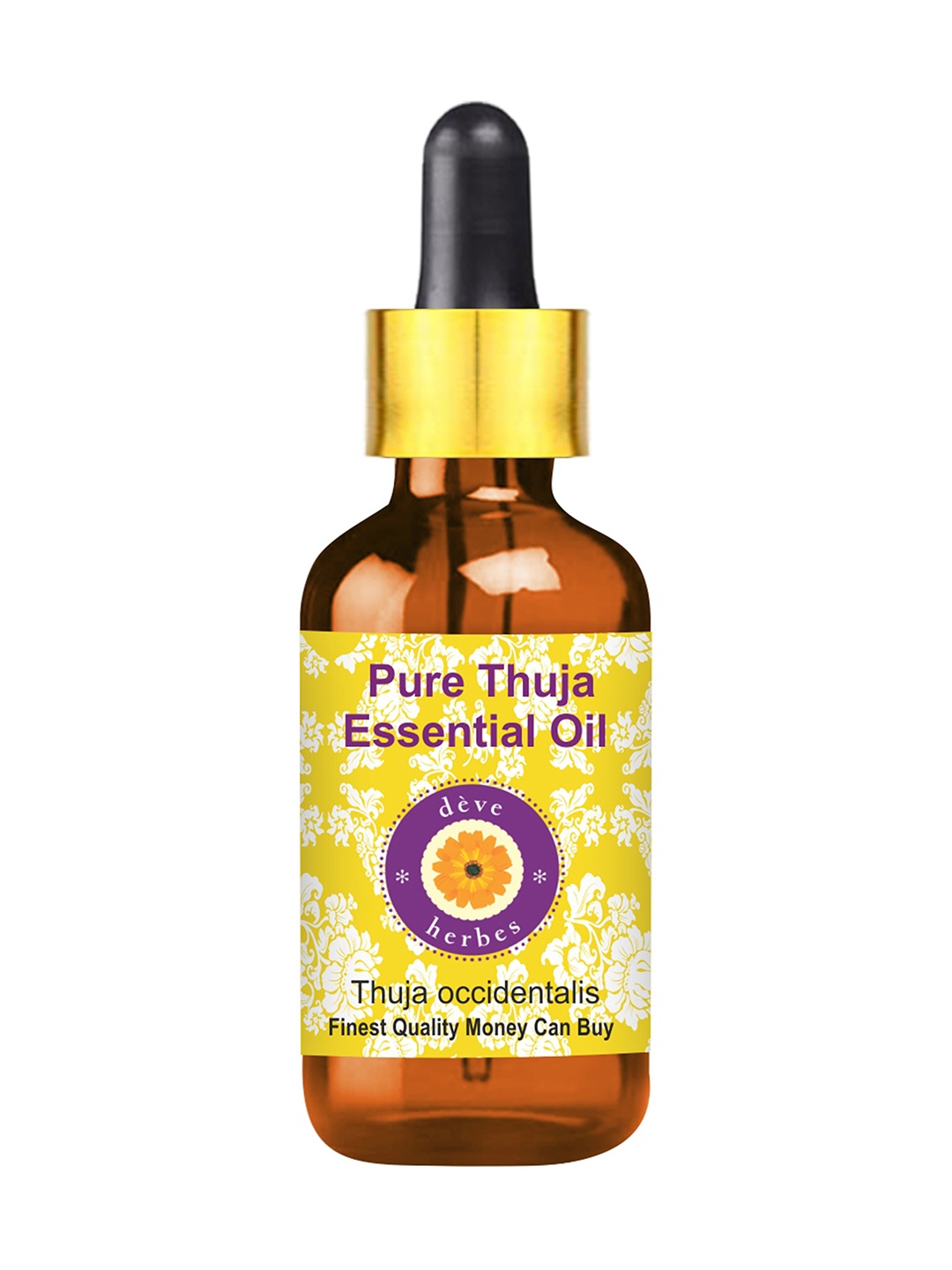 

Deve Herbes Pure Thuja Essential Oil with Glass Dropper Natural Therapeutic Grade 15ml, Yellow