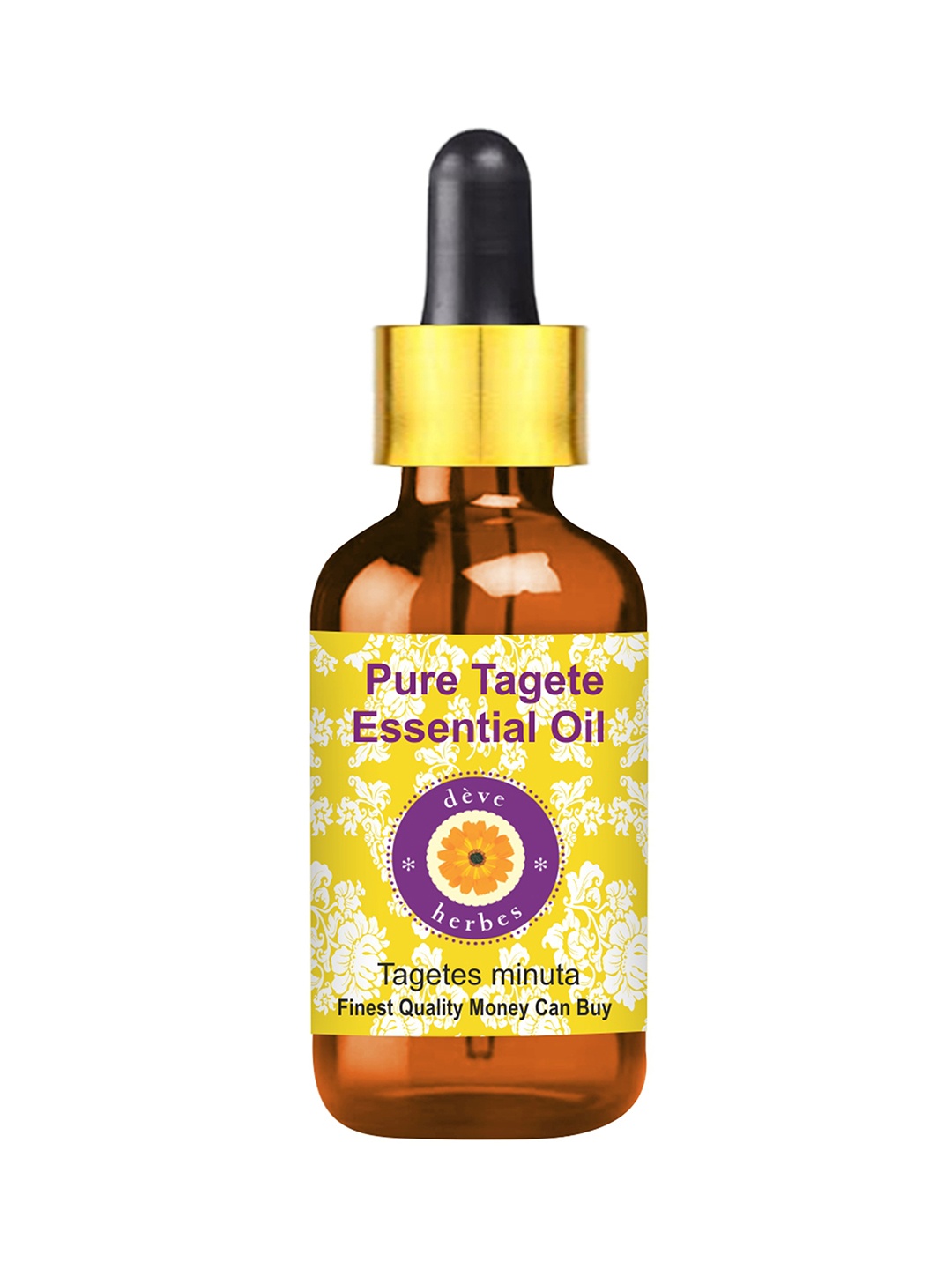 

Deve Herbes Pure Tagete Essential Oil with Glass Dropper Natural Therapeutic Grade - 50 ml, Yellow