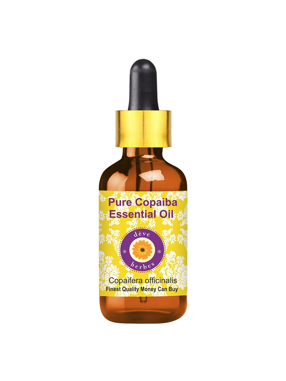 

Deve Herbes Pure Copaiba Essential Oil with Glass Dropper - Therapeutic Grade - 100ml, Yellow