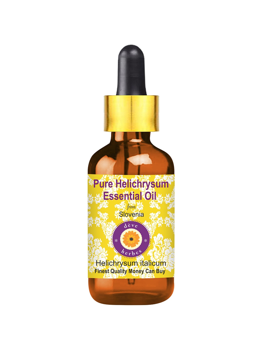 

Deve Herbes Natural Therapeutic Grade Pure Helichrysum Essential Oil with Dropper - 5 ml, Yellow