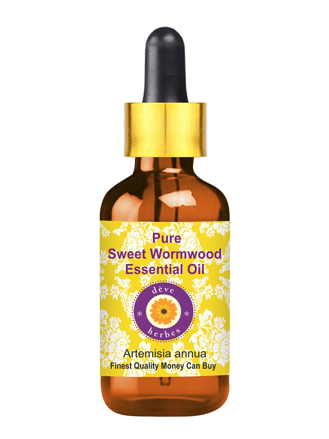 

Deve Herbes Pure Sweet Wormwood Steam Distilled Essential Oil with Glass Dropper - 50 ml, Yellow