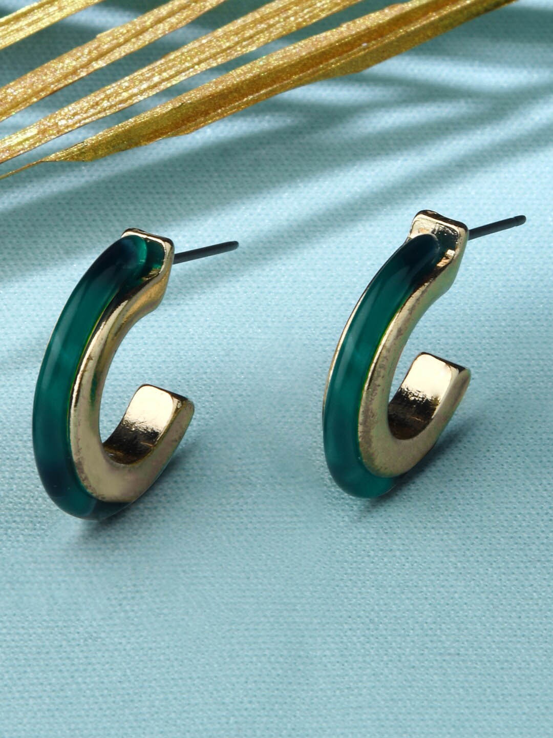 

Accessorize Circular Half Hoop Earrings, Green