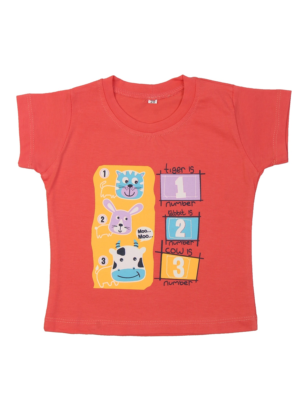 

Enfance Girls Peach-Coloured Printed T-shirt