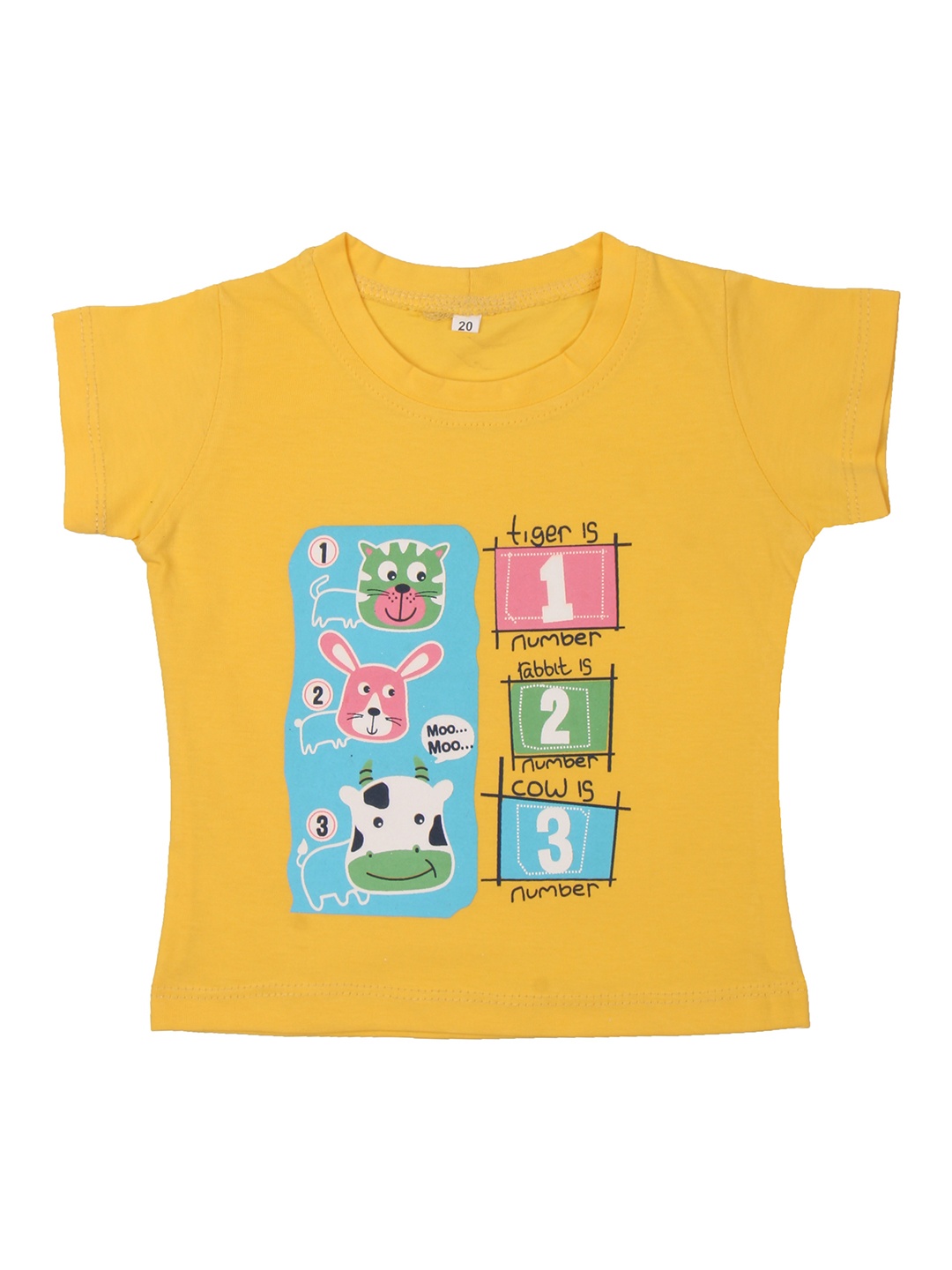 

Enfance Girls Yellow Printed Cotton T-shirt