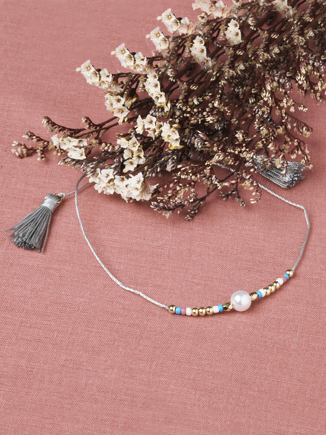 

Accessorize Women Grey Beaded Thread Anklet