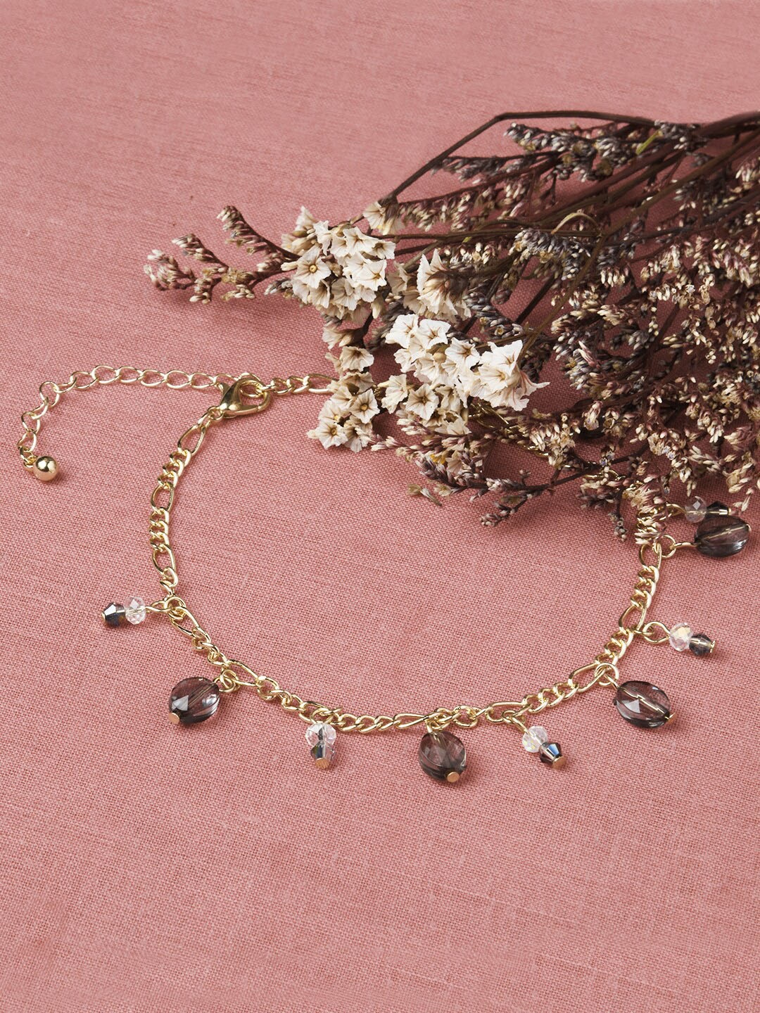 

Accessorize Grey Gold-Toned Charmy Stone Anklet