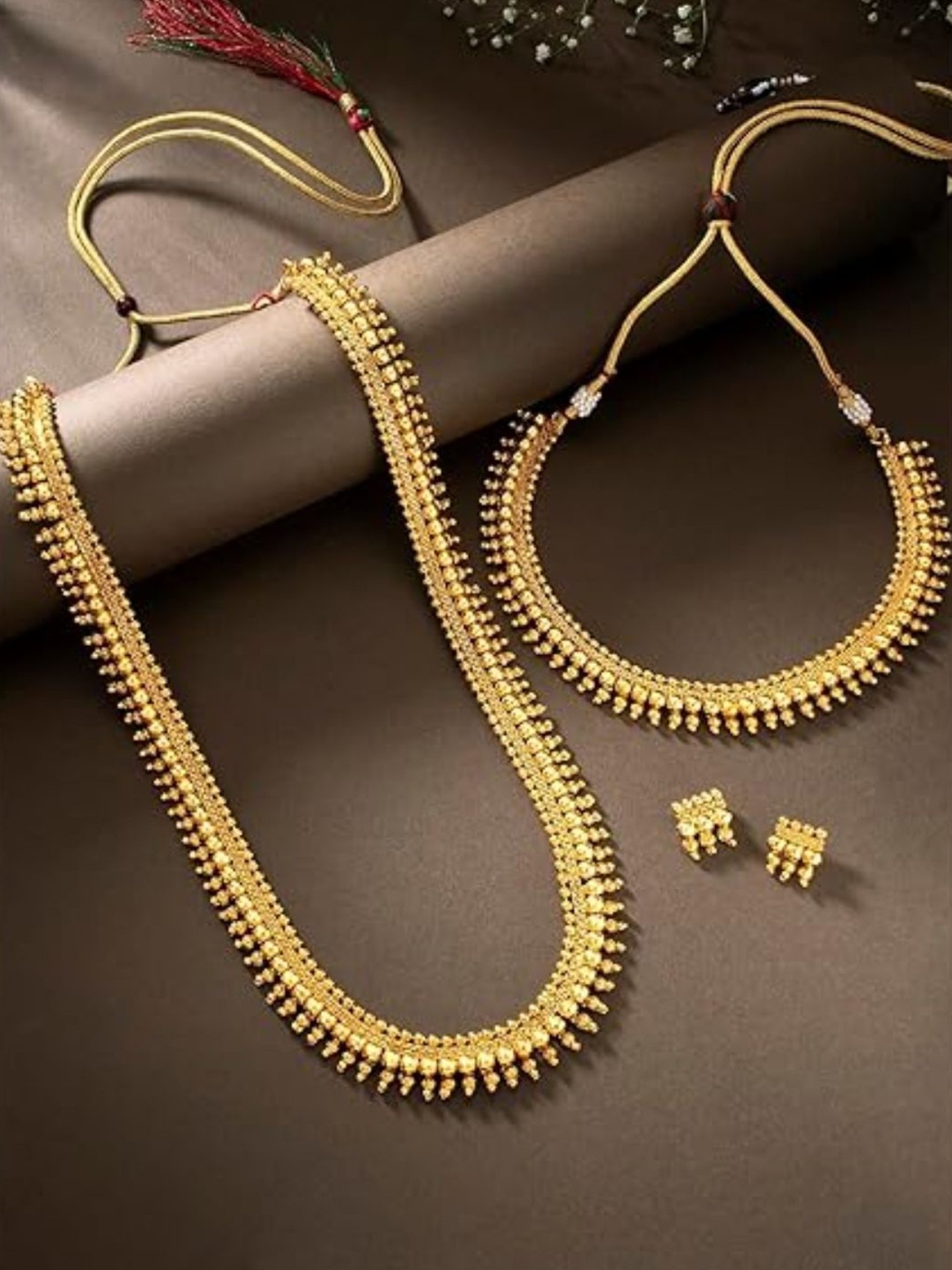 

I Jewels Gold-Plated Beaded Jewellery Set