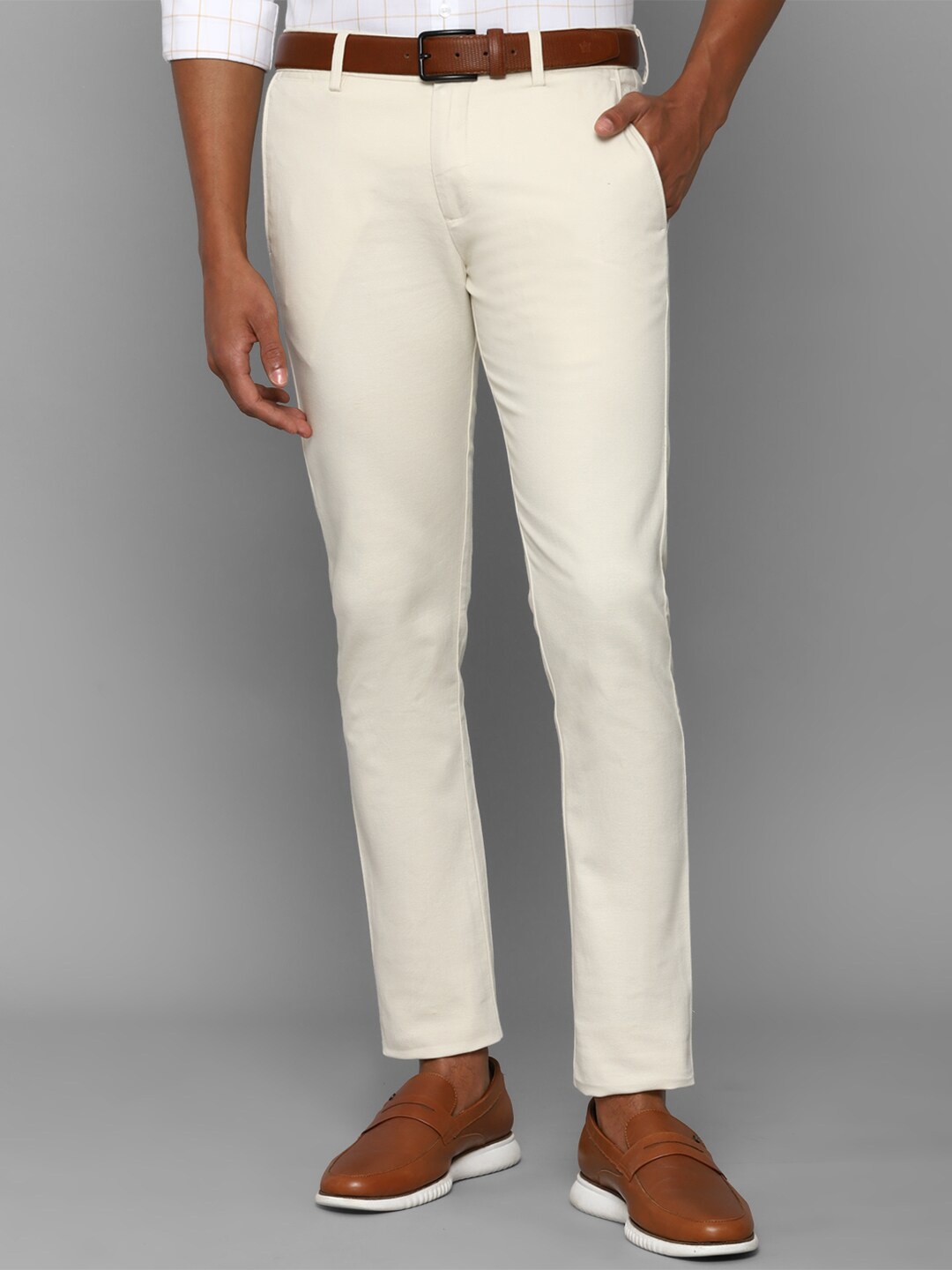 

Allen Solly Men White Mid Rise Slim Fit Cotton Regular Trouser