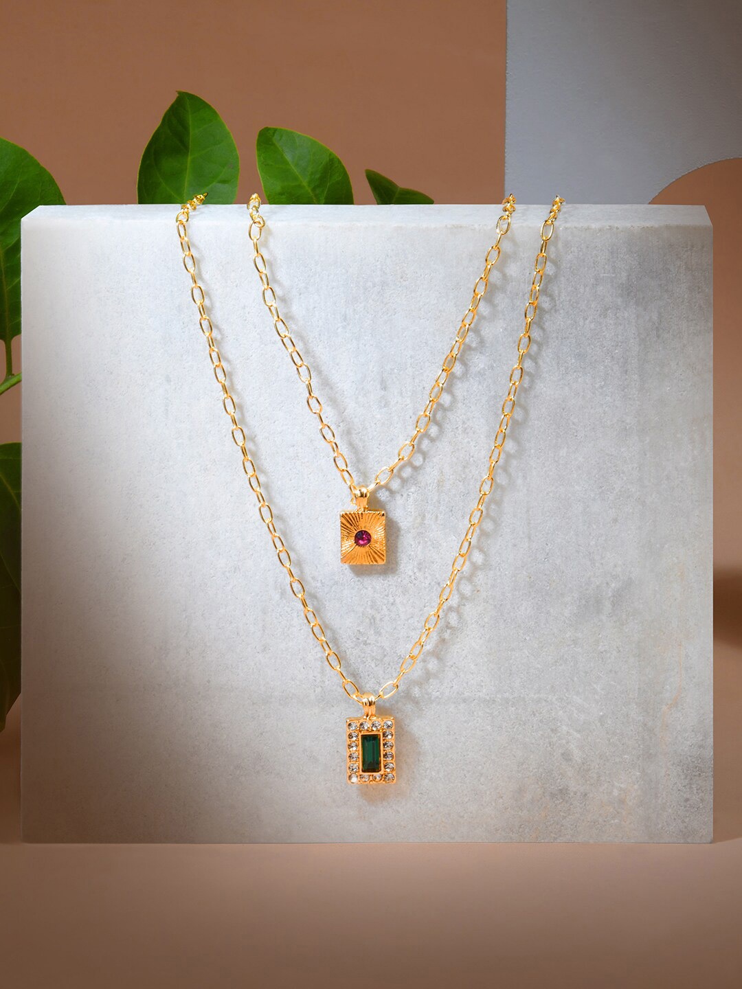

Accessorize London Women Pack of 2 Gold-Toned Layered Necklace