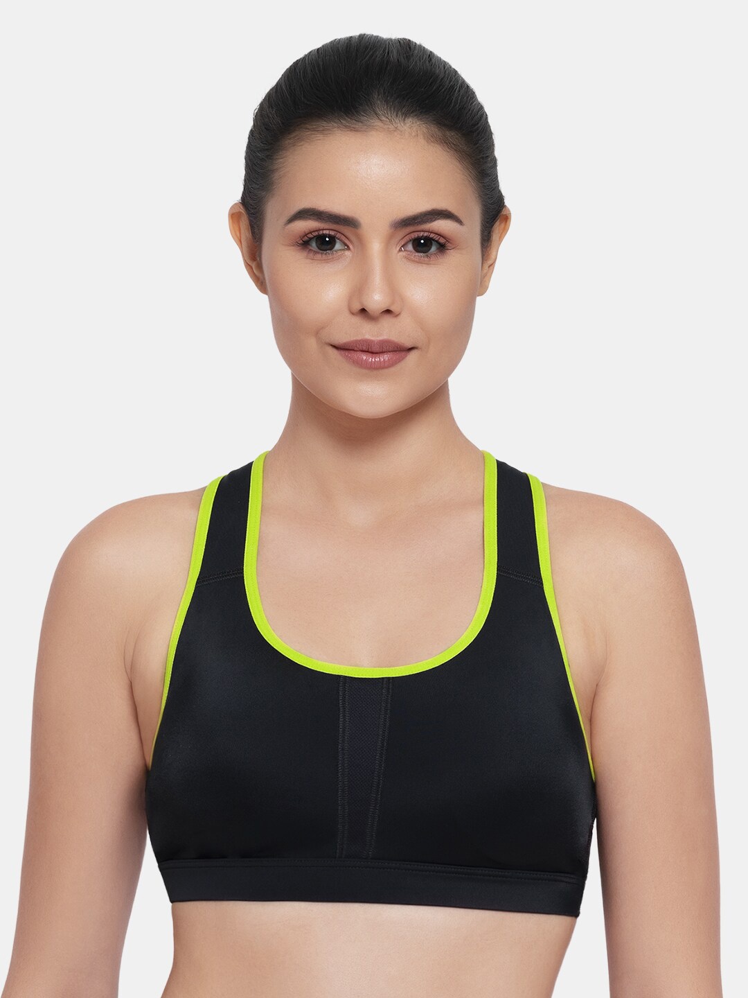 

Amante Women Black & Yellow Sports Bra