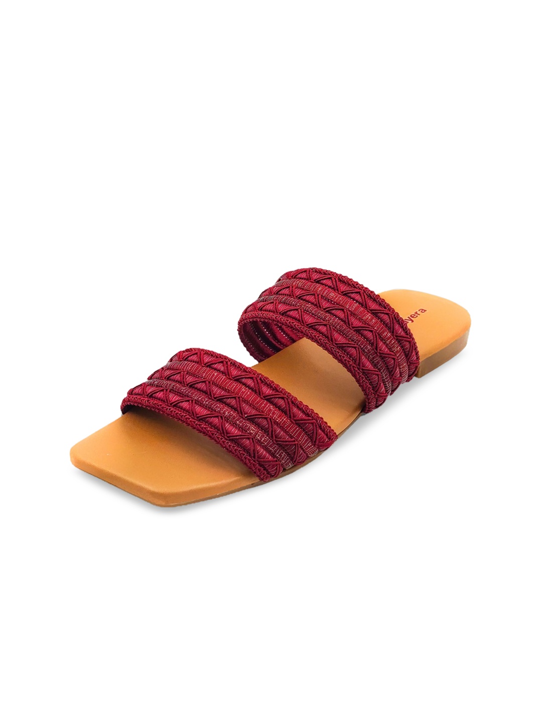 

Sayera Women Maroon Self Designed Open Toe Flats