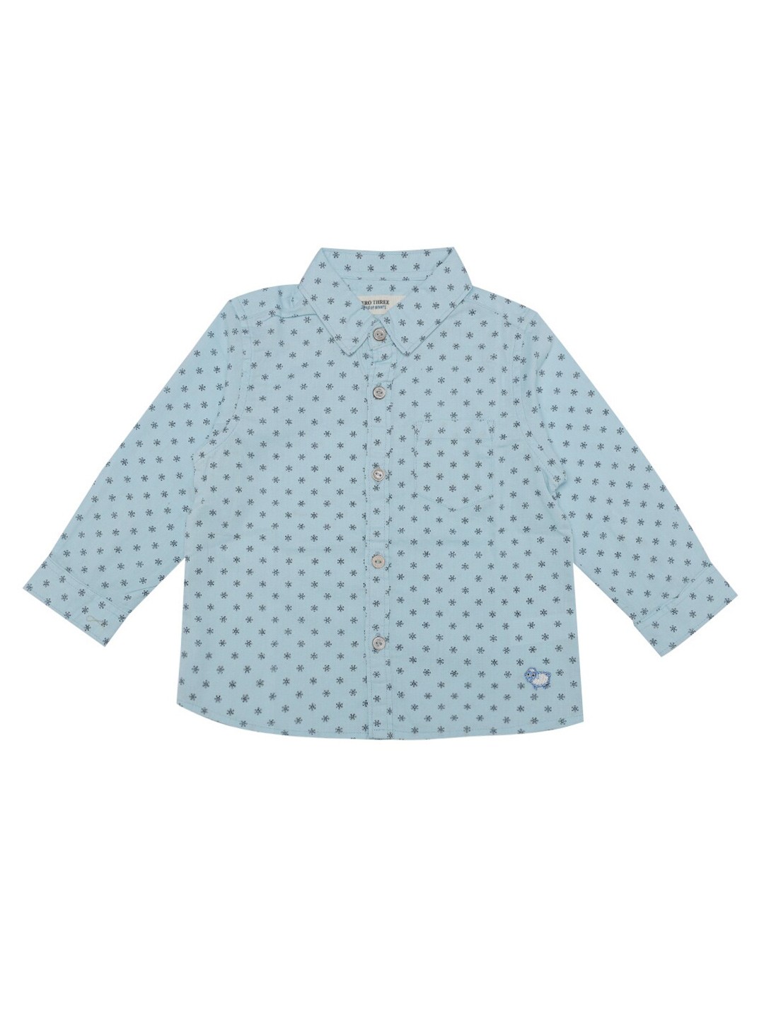 

ZERO THREE Boys Blue Comfort Printed Cotton Shirt