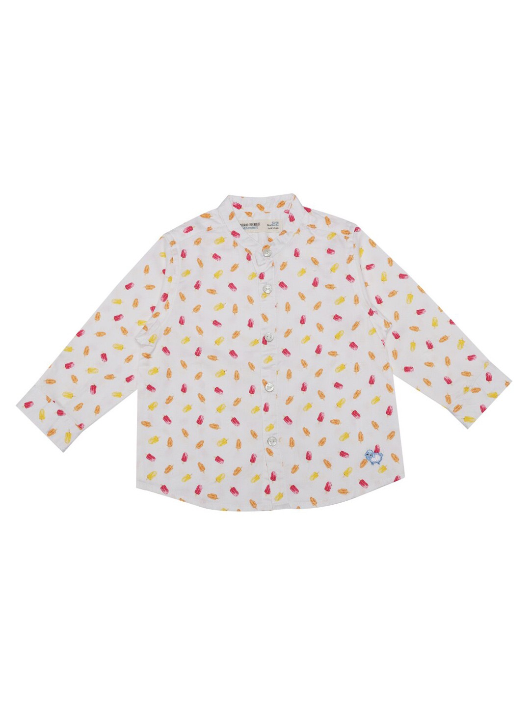 

ZERO THREE Boys White Cotton Comfort Printed Casual Shirt