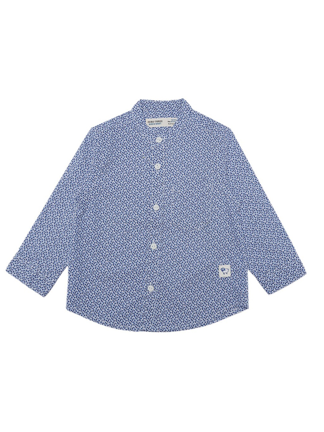 

ZERO THREE Boys Blue Comfort Printed Casual Shirt