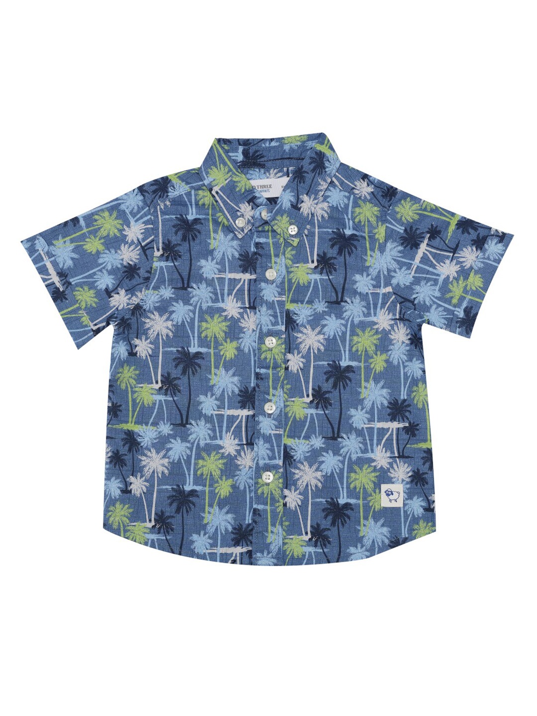 

ZERO THREE Boys Blue Comfort Printed Casual Shirt