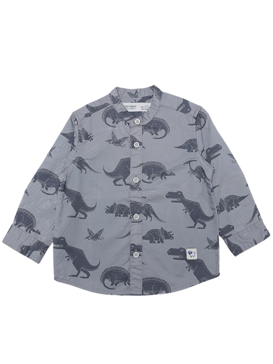 

ZERO THREE Boys Grey Comfort Printed Semiformal Shirt