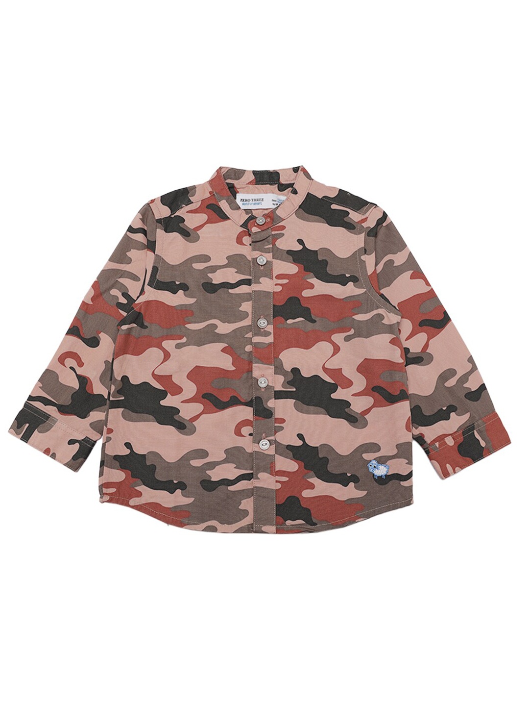 

ZERO THREE Kids Boys Brown Camouflaged Printed Cotton Comfort Semiformal Shirt