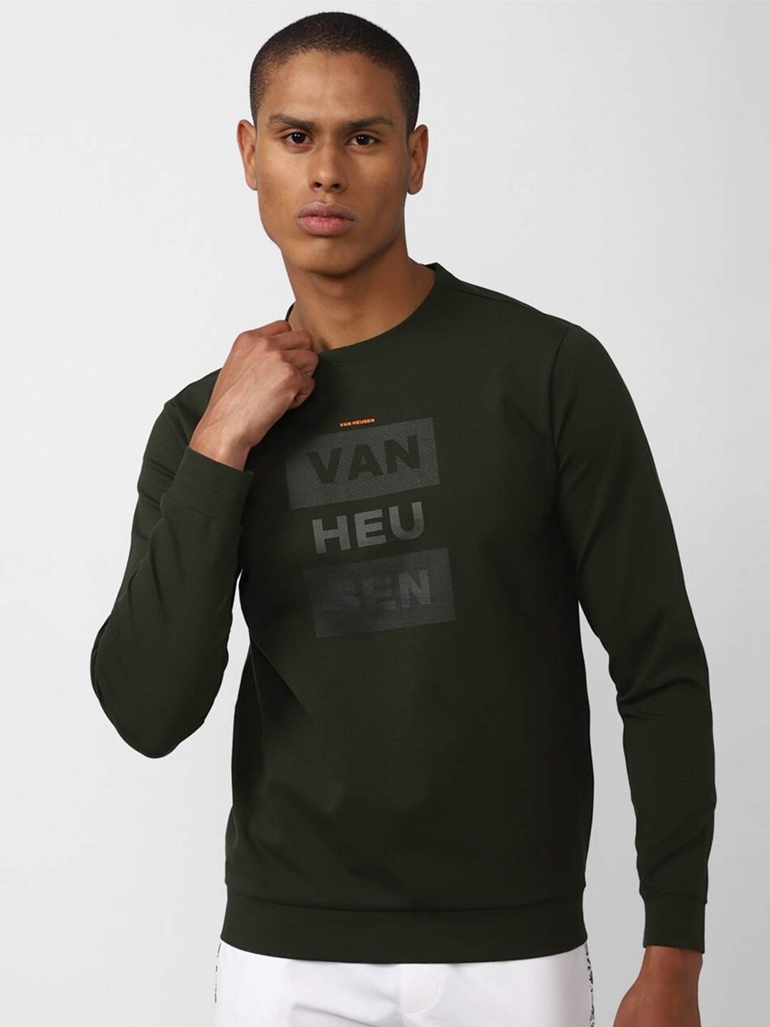 

Van Heusen Flex Printed Sports Sweatshirt, Green