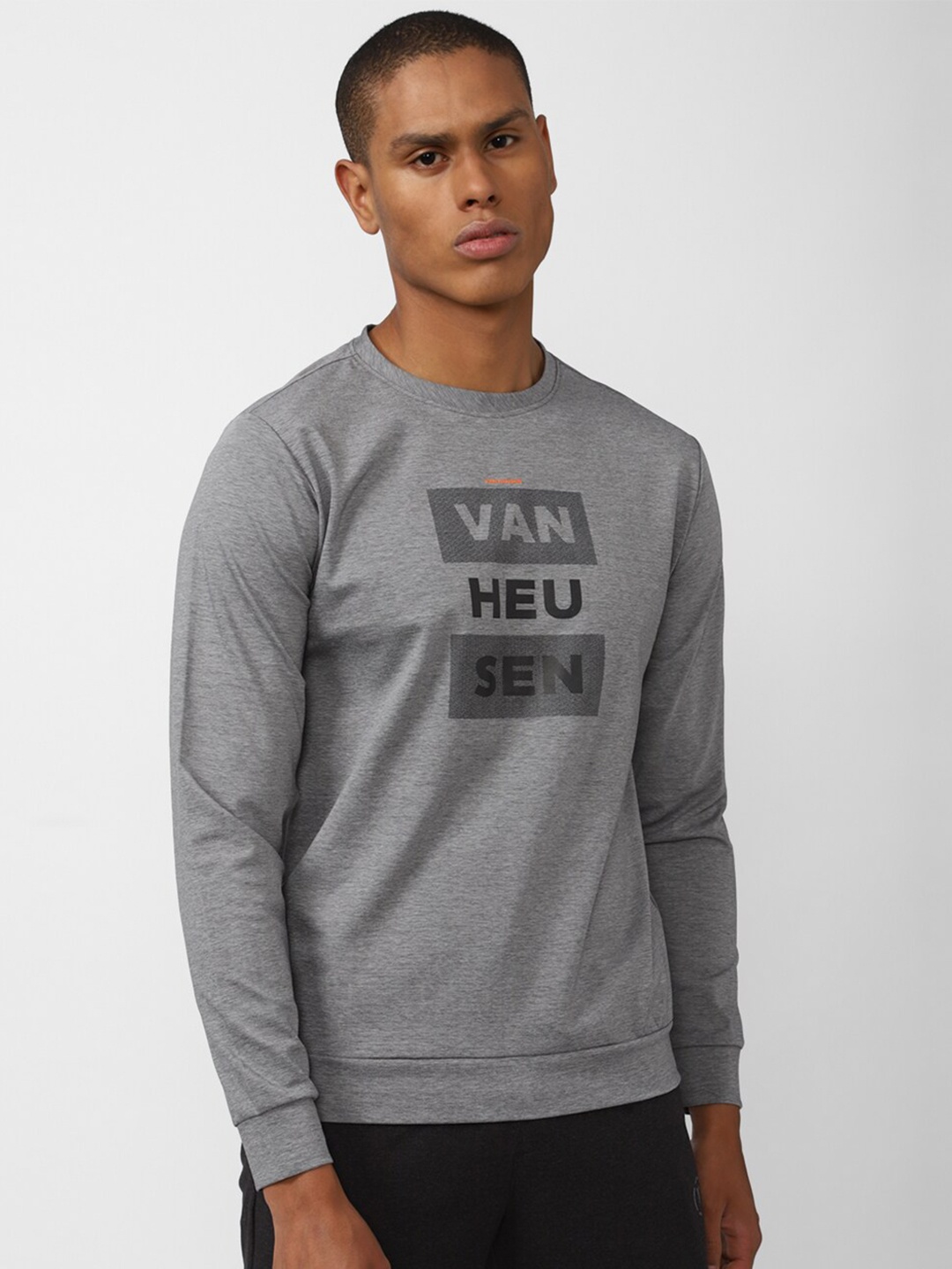 

Van Heusen Flex Men Running Printed Anti Microbial Training Sweatshirt, Grey