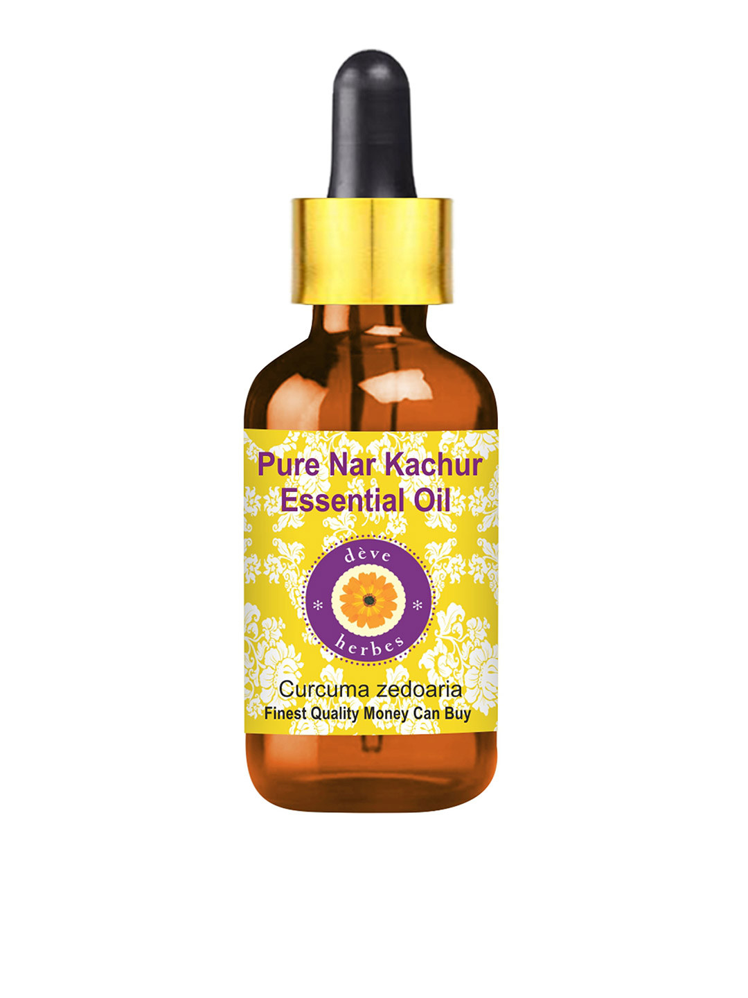 

Deve Herbes Natural Therapeutic Grade Pure Nar Kachur Essential Oil with Dropper - 2 ml, Yellow