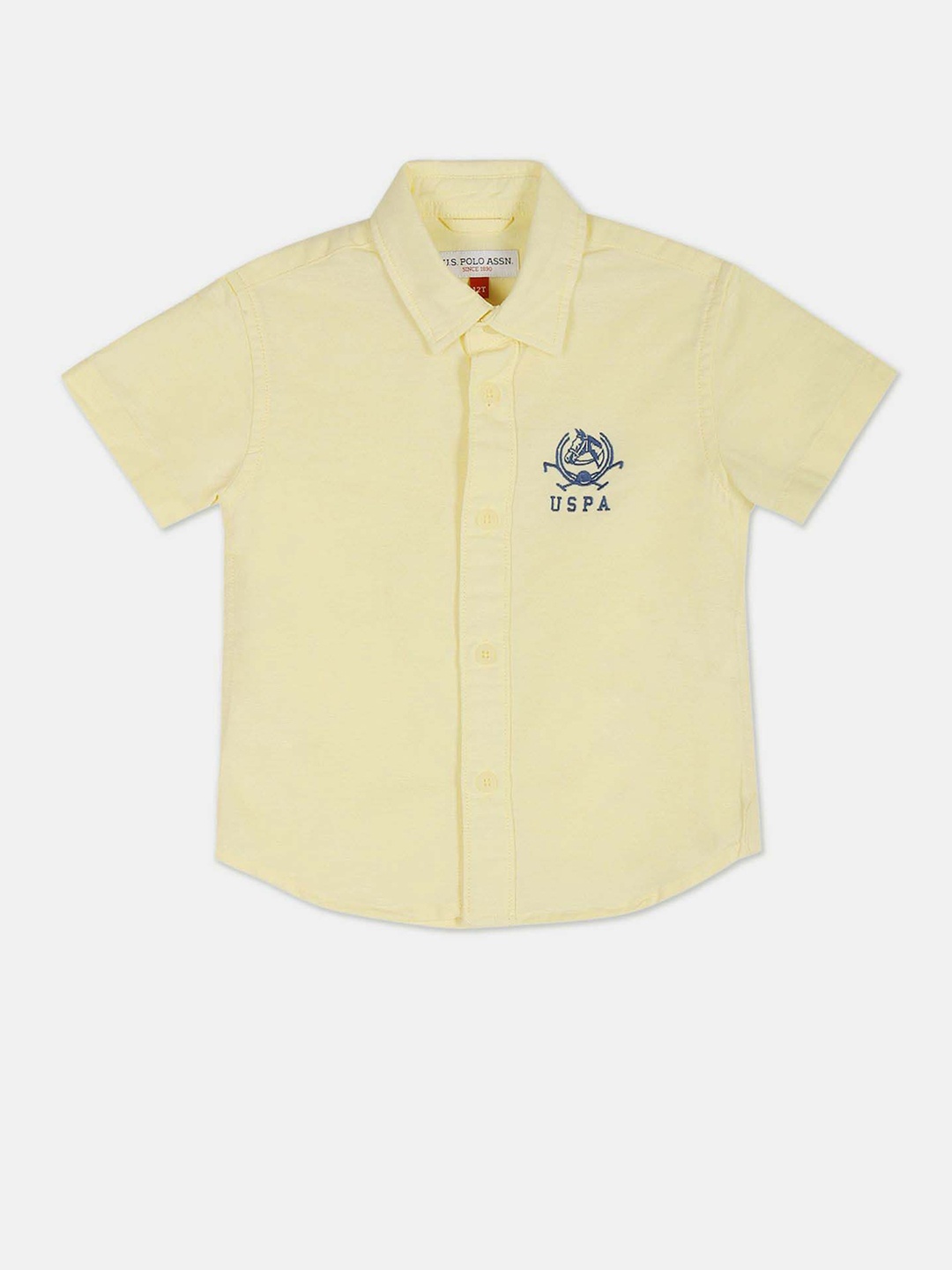 

U S Polo Assn Kids Boys Yellow Pure Cotton Casual Shirt