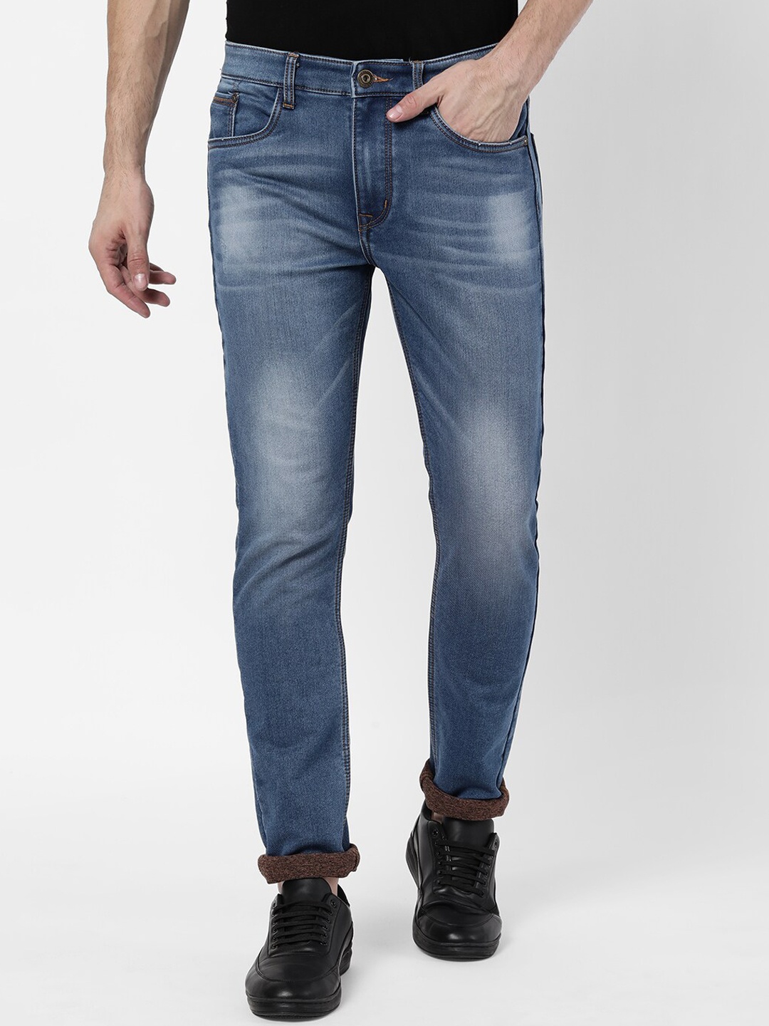 

AD By Arvind Men Blue Mid-Rise Heavy Fade Jeans